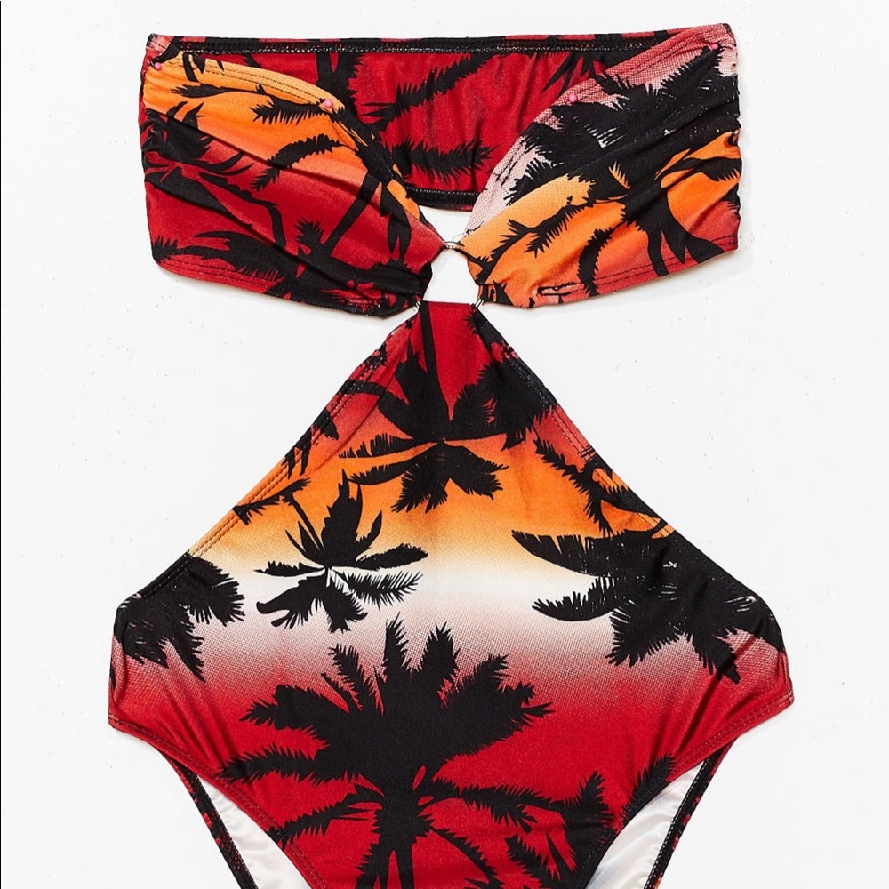 Nasty Gal Hot Tropic Cut-Out High-Leg Swimsuit